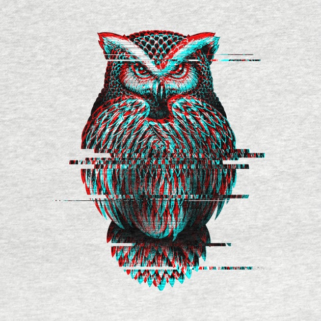 Glitched Owl Trippy Glitch Effect by fizzyllama